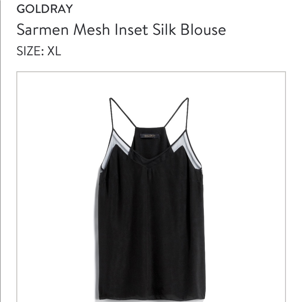 Mesh Insert Silk Blouse